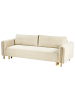 Beliani Schlafsofa KVAM in Weiß/Braun - (W) 242 x (H) 85 x (L) 99 cm