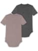 Normani Outdoor Sports Normani Outdoor Sports 2er Set Baby Kurzarmbody aus Merinowolle in Rosa/Anthrazit