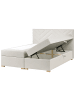 Beliani Boxspring Bett ESQUIRE in Weiß/Braun - (W) 186 x (H) 114 x (L) 211 cm