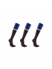 MUNADUNA 3er-Pack lange Farbblock Socken in Braun