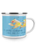 Mr. & Mrs. Panda Camping Emaille Tasse 35. Hochzeitstag Leinwand... in Sky Blue