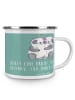 Mr. & Mrs. Panda Camping Emaille Tasse Braut Liebe mit Spruch in Meeresbrise