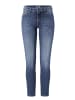 Paddock's 5-Pocket Jeans LUCY in dark blue with handwork and 3D pleats