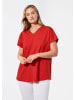GOLDNER Luftiges Shirt mit schmaler Blende in rot