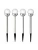 MARELIDA 4er Set Solar Wegleuchten Bruchglas-Optik Gartenleuchte Kugel H: 30cm