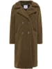 myMo Damen Faux Shearling Mantel in Oliv