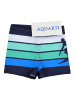 Aquarti Jungen Badehose Gestreift mit Motiven in grün/weiß
