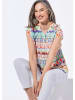 GOLDNER Kurzarm Printbluse für Damen multicolor in bunt / gemustert