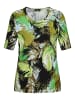 GOLDNER Kurzgröße:  Shirt Shirt in grün / hellblau / schwarz / gemustert