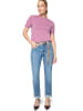 Zero  Kurzarmpullover mit Wellensaum in Smoky Grape