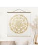 WALLART Stoffbild mit Posterleisten - Mandala Blume gold weiß in Gold