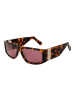 GCDS Unisex Sonnenbrille Rechtwinklig Braun