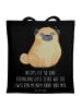 Mr. & Mrs. Panda Tasche Mops mit Spruch in Schwarz