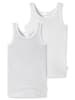 Schiesser Unterhemd / Top Kids Girls Feinripp Organic Cotton in Weiß gemustert