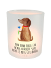 Mr. & Mrs. Panda Windlicht aus Glas Hund Blume mit Spruch in Transparent