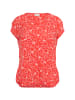 KAFFE curve Bluse kurzarm KCvilana Loose fit in Poppy Red Chalk Flower