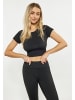IZIA Damen Crop-Top in Schwarz