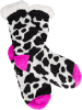 styleBREAKER ABS Kuschelsocken mit Animal Print in Kuh-Pink-Schwarz-Weiß