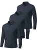 normani 3er Set Herren Langarm Poloshirt Lyroe in Navy