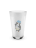 Mr. & Mrs. Panda Latte Macchiato Glas Pinguin Duschen ohne Spruch in Transparent