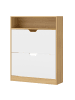 VASAGLE Schuhschrank Custos in Eichenfarben-Weiß - (B)80 x (H)102 x (T)24 cm