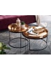 KADIMA DESIGN Couchtisch | 2er Set, Gold/Schwarz, Tablett, Rund in Gold