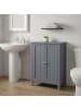 VASAGLE Badezimmerschrank in Grau - (B)30 x (H)80 x (T)60 cm