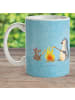 Mr. & Mrs. Panda Reisebecher Pinguin Lagerfeuer ohne Spruch in Eisblau