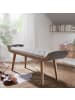 KADIMA DESIGN Sitzbank Stoff / Massivholz Bank 125x51x38 cm