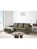 Beliani Ecksofa ELVENES in Grün/Braun - (W) 206 x (H) 69 x (L) 140 cm rechtsseitig