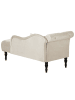 Beliani Chaiselongue IVRY in Beige/Schwarz - (W) 152 x (H) 72 x (L) 62 cm