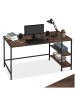 tectake Computer-Schreibtisch Canton 120 x 60 x 75,5 cm, Industrial Holz dunkel, rustika