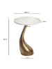 FineBuy Beistelltisch in Gold / Marmor / 45x45x63