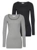 FLASHLIGHTS Langarmshirt in grau, schwarz