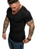 Amaci&Sons Basic Oversize T-Shirt mit V-Ausschnitt PATERSON in Schwarz