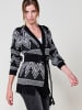 KOROSHI Offene Damen-Cardigan aus Jacquard-Strick in SCHWARZ