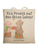 Mr. & Mrs. Panda Schultertasche Glühschwein Sause Design mit Spruch in Weiß