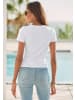 LASCANA Kurzarmshirt in weiß