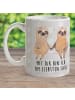 Mr. & Mrs. Panda Kaffeebecher Faultier Pärchen mit Spruch in Grau Pastell