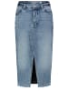 Sublevel Jeans Mindi Rock mit Fransensaum und Schlitz in Blau