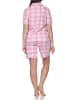NORMANN Langarm Jersey Pajama Shorty Karo Optik Übergröße in rosa