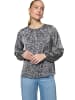 Zero  Satinbluse langarm mit Blumen in Dark BlueCream