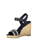 Tommy Hilfiger Blaue Leder-Keilsandale