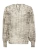 Kaffe Langarm-Bluse KAtrinike in Grey Texture Check