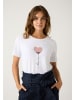 More & More T-Shirt mit Pailletten-Herz in white