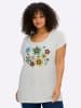 sheego Shirt in ecru-ozean-bedruckt