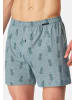Schiesser Boxershorts Singel-Jersey in Dunkelblau / türkis