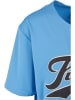 FUBU FUBU Herren FM241-007-3 Fubu Varsity Baseball Jersey in light blue/black/creme