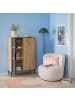 home24 Highboard Kivett in Eiche Dekor / Glas Schwarz