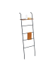 relaxdays Handtuchleiter in Schwarz/ Braun - (B)45,5 x (H)150 x (T)20 cm